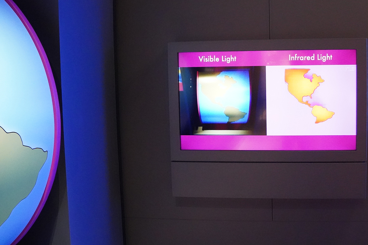 world spinning wheel interactive exhibit