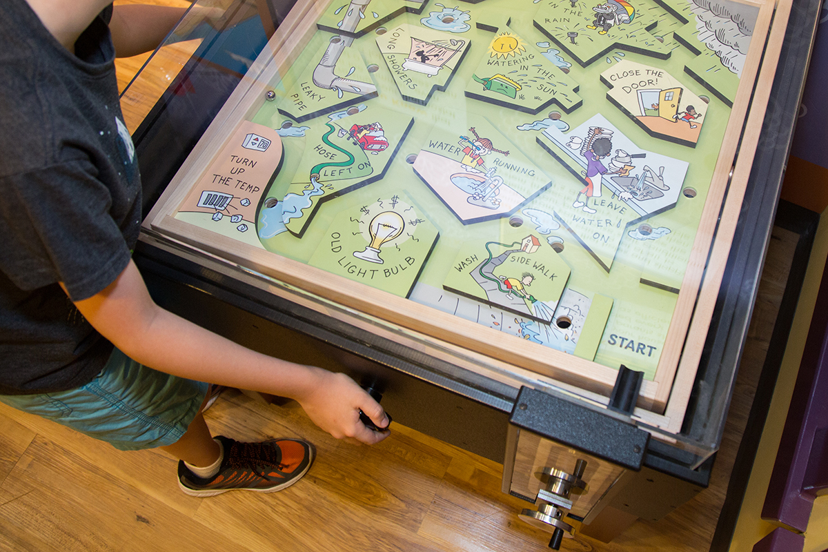 close view of children's water conservation game